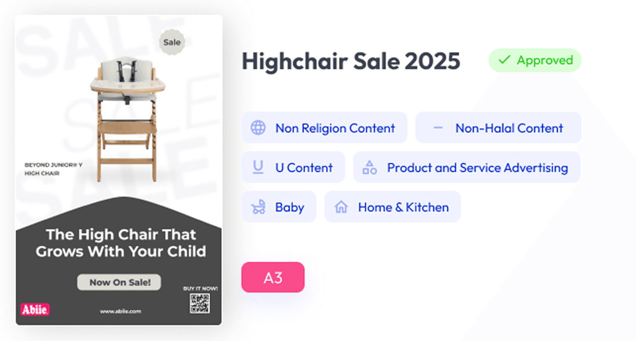 Example advertisement of a sale in an online shop