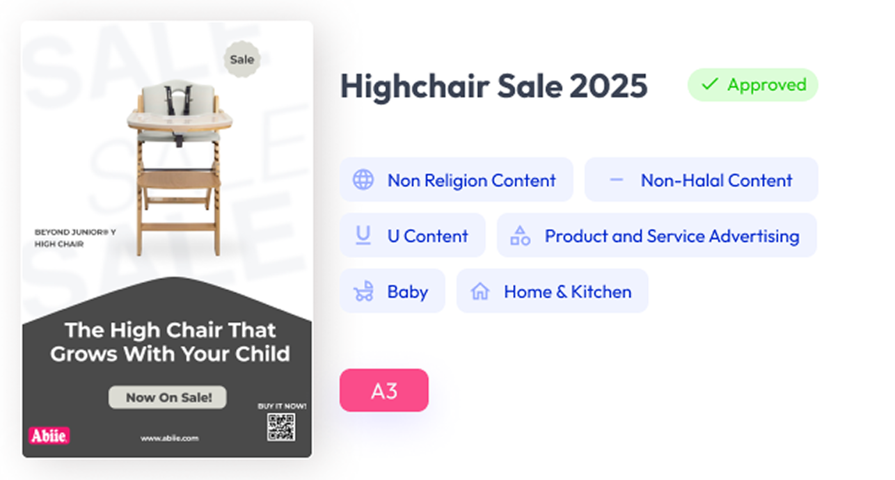 Example advertisement of a sale in an online shop