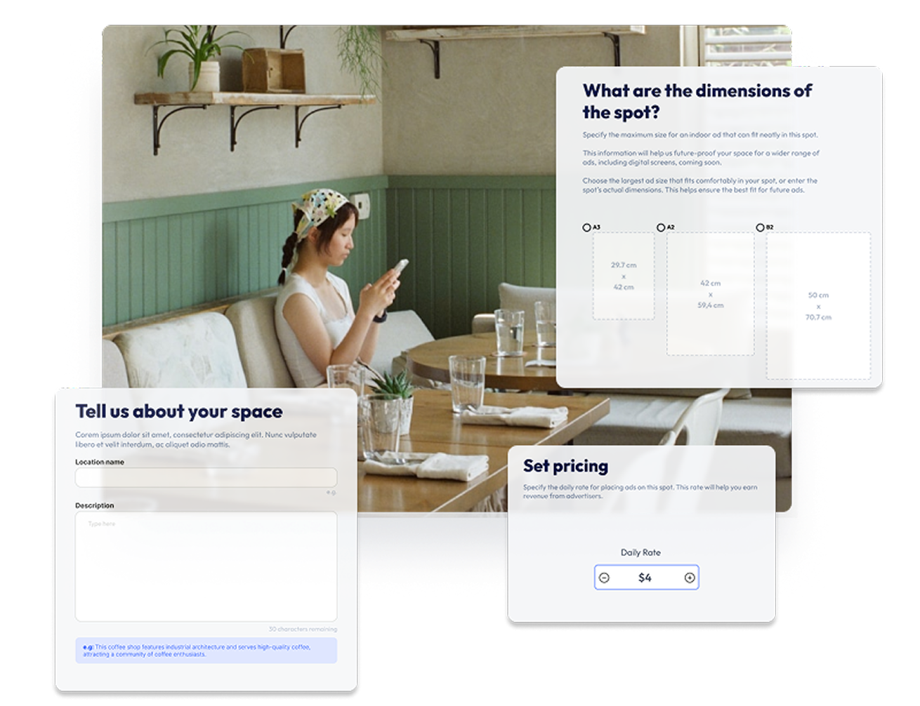 Parrade platform dashboard showing user flow