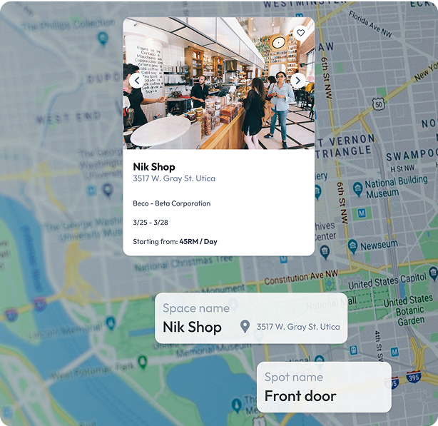 Space on map placement example